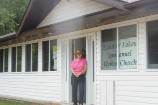 Rev. Judith Evenden at the new Land O'Lakes Emmanuel Church, which is currently undergoing renovations in Northbrook.